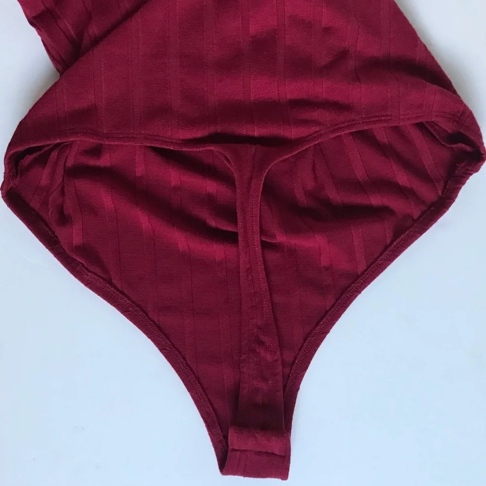 FREE PEOPLE Beside Me Sleek One Piece Ribbed Long Sleeve Balletcore Bodysuit - Picture 6 of 9
